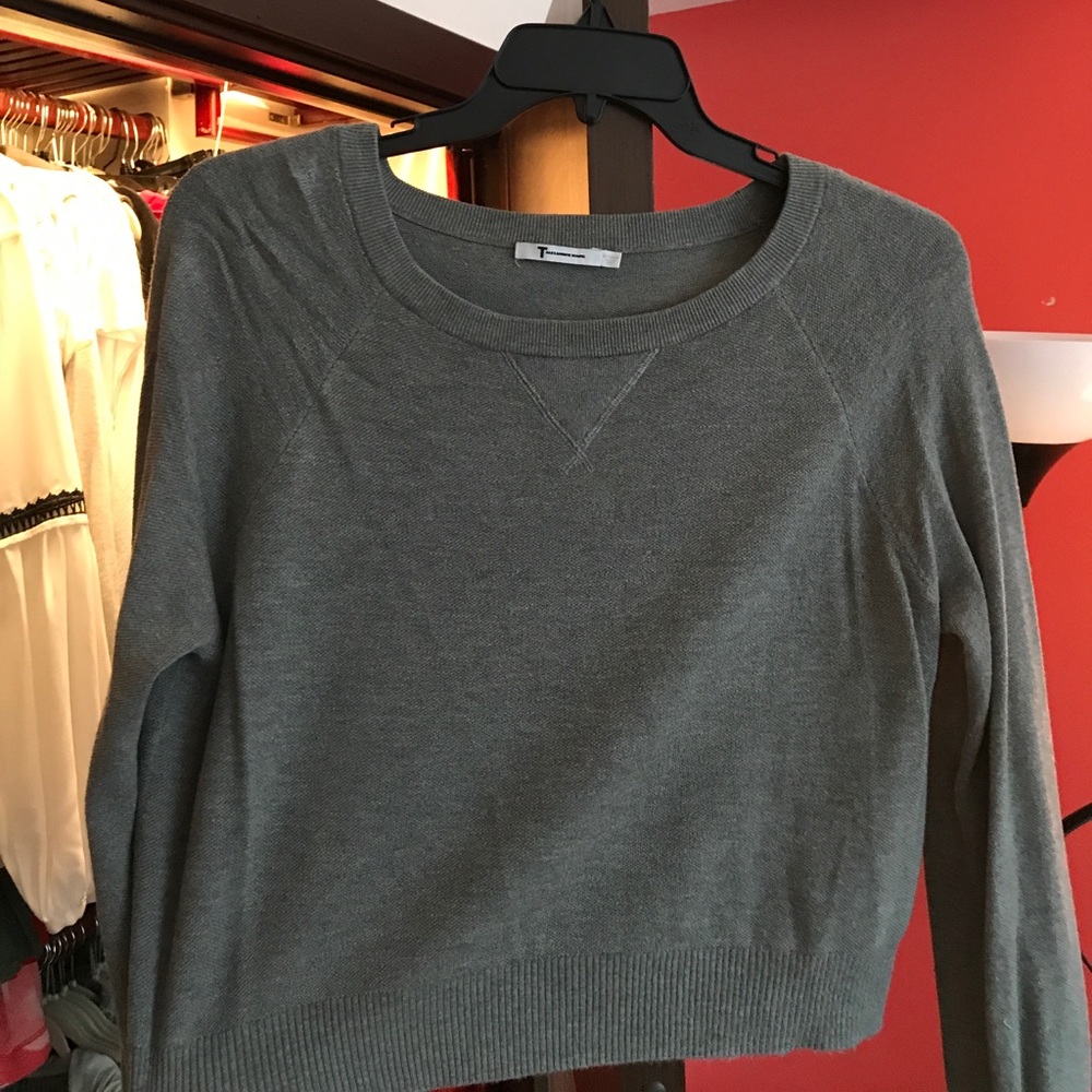 T by Alexander wang amazing luxe cropped sweater